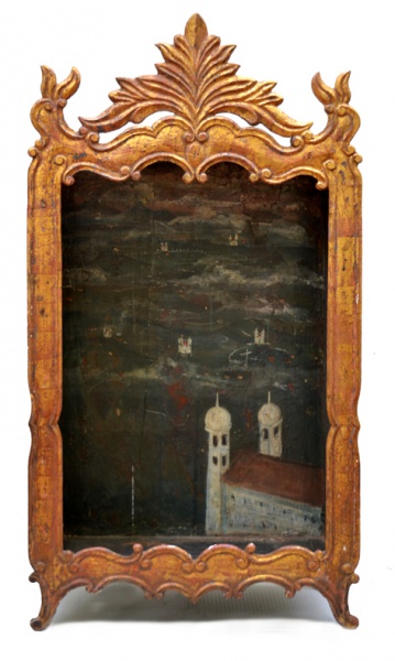 Alberto da Veiga Guignard, Oratório em madeira com policromia interna - med. H 95 x L 50 x P 18 cm