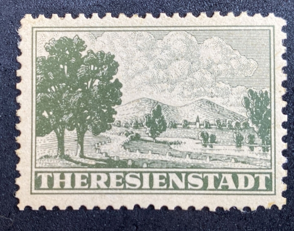 Bohemia e Morávia (1943) - Selo de taxa para pacotes para o campo de concentração de Theresienstadt