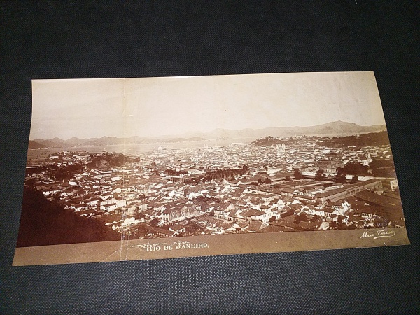 Brasil, fotografia original, cerca 1880, Fotógrafo Marc Ferrez, "Rio de Janeiro" - Panorama.