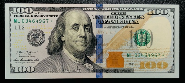 100 Dólares Reposição FE - P-543 Série 2013 - ML (San Francisco) - Estados Unidos - Benjamin Frankli