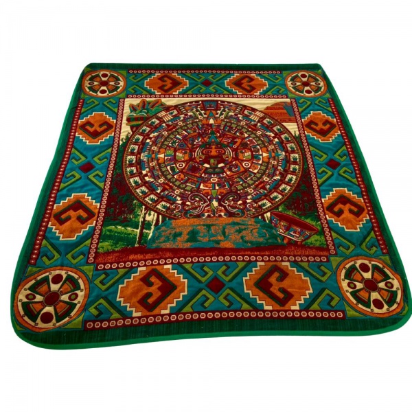 Belíssima tapeçaria mexicana com rica policromia. Em excelente estado. Apresenta madeira na parte su