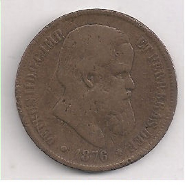 Moeda do Brasil- 40 Réis 1876- B793- Império- bronze- rara