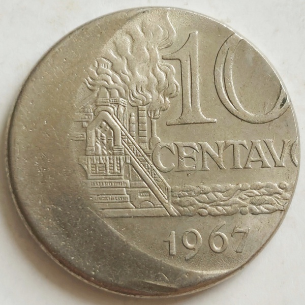 Brasil - Moeda de 10 centavos ano 1967 Lindo Boné.