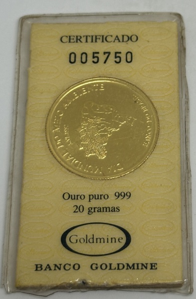 Medalha VITORIA RÉGIA - Banco do Brasil , 20g, 999 ouro puro.