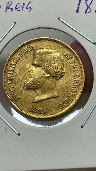 Moeda de Ouro de 10000 reis 1884 - Soberba