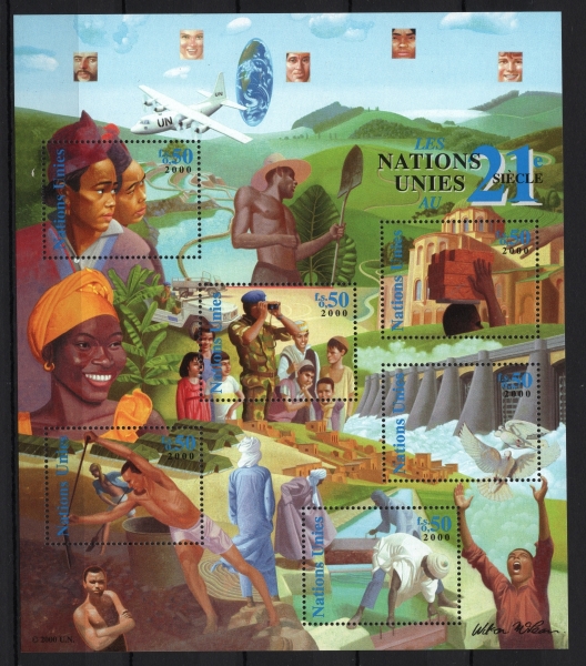 NAÇÕES UNIDAS - GENEBRA - BLOCO NOVO COM GOMA - 2000