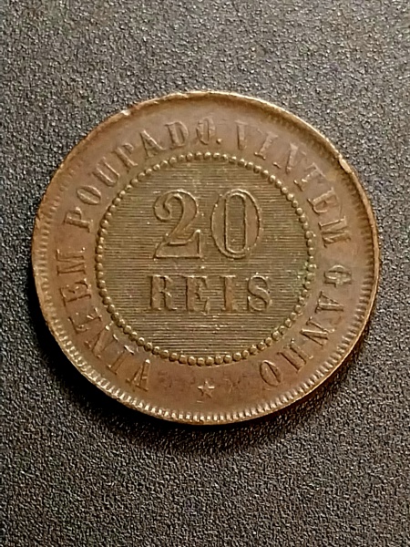 Moeda de 20 Réis ano 1896 Bronze Réis da República 25.4mm Rara MBC Linda