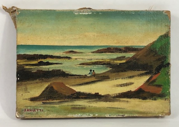 PANCETTI - "Itapuã, Bahia", assinado e datado na frete e verso. o.s.t 15 x 21,5 cm. Sem mold