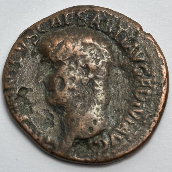 Moeda Romana mbc, contemporânea a Jesus Cristo, 1 bronze (40) 15aC-19dC
