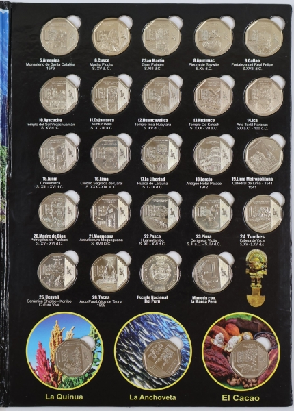 32 moedas do Peru - 1 sol - 25.5 mm - Riqueza e Orgulho do Peru - No álbum