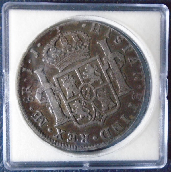 Moeda de prata Carlos IIII de 8 Reales 1800 peso da moeda 27,70 gramas Prata 896%.