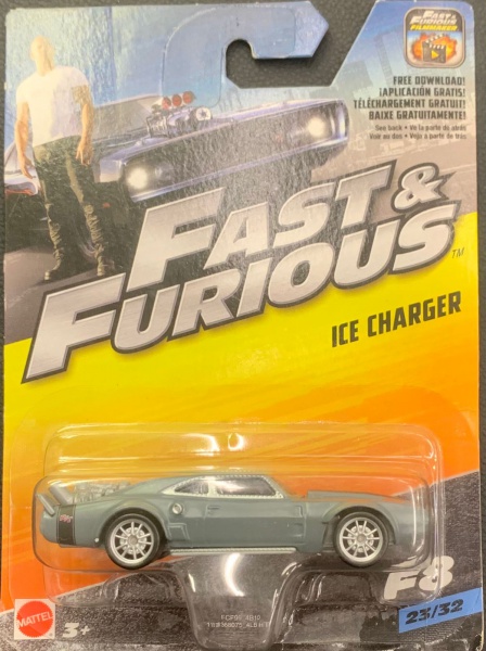 Miniatura ICE CHARGER (VELOZES E FURIOSOS)  cinza, escala 1:64, Hotwheels, Blister Original, item de