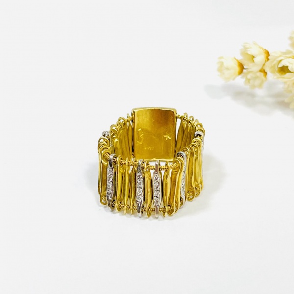 Joias . ANEL CREDO, EM OURO AMARELO 18K - COM  DIAMANTES,  Aro foto 7
