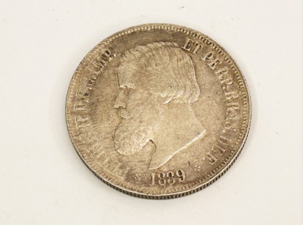 JR 9024 - Brasil, moeda em prata 917, 2000 Reis, ano 1889, aprox 25 gramas, P 659