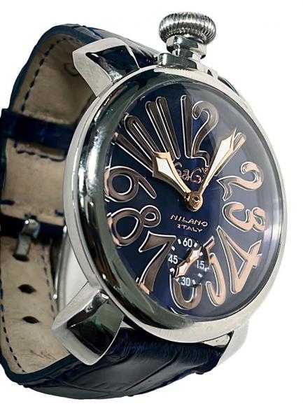 GAGA MILANO - Coleção Manuale 48mm Steel; Modelo: 501005s