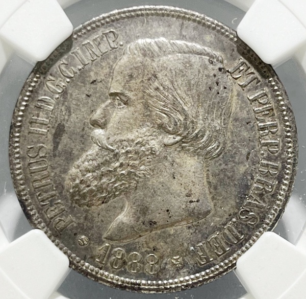 Relogios . BRASIL - 1000 RÉIS - 1858 - FLOR DE CUNHO - GRADUADA NG foto 1