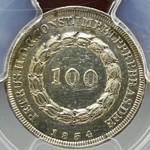 Relogios . BRASIL - 800 RÉIS - 1844 - SOB/FC - GRADUADA PCGS AU DE foto 5