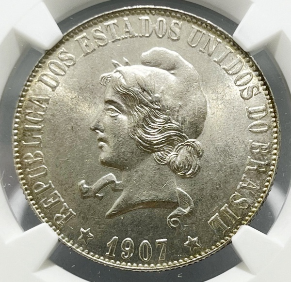 Relogios . BRASIL - 800 RÉIS - 1844 - SOB/FC - GRADUADA PCGS AU DE foto 7
