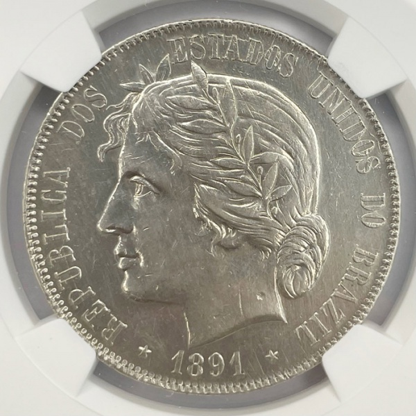 Relogios . BRASIL - 2000 RÉIS - 1867 - SOB/FC - GRADUADA NGC AU55 foto 8