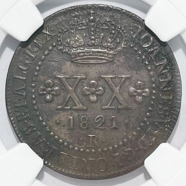 Relogios . BRASIL - X RÉIS - 1821R - SOB/FC - GRADUADA NGC AU53 BN foto 1