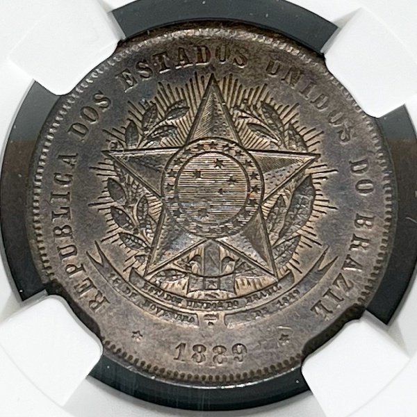 Relogios . BRASIL - XX RÉIS - 1821R - SOB/FC - GRADUADA NGC AU DET foto 2