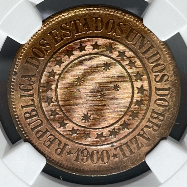 Relogios . BRASIL - XX RÉIS - 1821R - SOB/FC - GRADUADA NGC AU DET foto 3