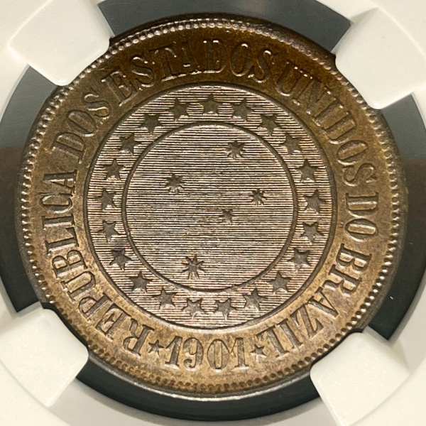 Relogios . BRASIL - XX RÉIS - 1821R - SOB/FC - GRADUADA NGC AU DET foto 4