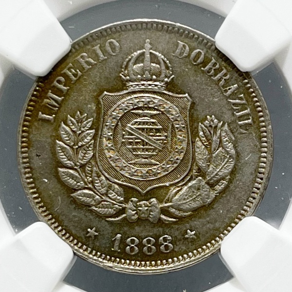 Relogios . BRASIL - 40 RÉIS - 1900 - FLOR DE CUNHO - GRADUADA NGC foto 7