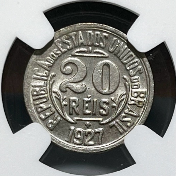 Relogios . BRASIL - 20 RÉIS - 1896 - SOB/FC - GRADUADA NGC AU55 BN foto 7
