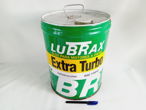 lata Colecionismo Automobilia - Lata de Óleo Antiga LUBRAX EXTRA TURBO