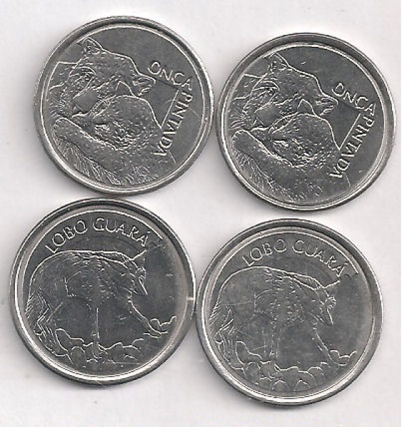 Moeda do Brasil- 4 moedas: 2 moedas de 50 Cruzeiros Reais 1993 e