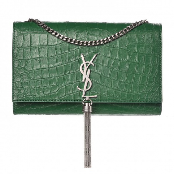 Bolsas . Autêntica Bolsa Yves Saint Laurent Kate 24cm VERDE - NOVA COM DUST ...