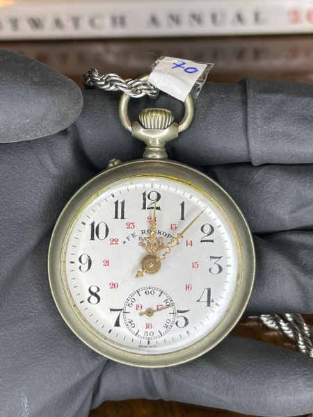 RELOGIO DE BOLSO F.E. ROSKOPF - PATENT - 48mm DE CAIXA