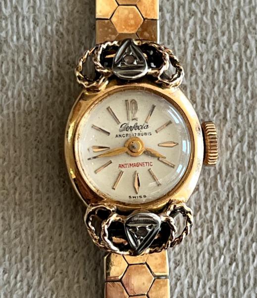 Relógio suíço ANCRE 17 RUBIS, caixa e pulseira em ouro amarelo 18k