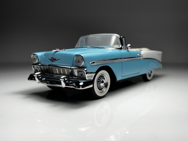 1956 Chevy Bel air Azul / Branca - Franklin Mint Escala