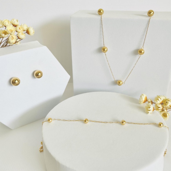 Joias . Conjunto em ouro amarelo 18k, contendo 4 peças (brinco, foto 7