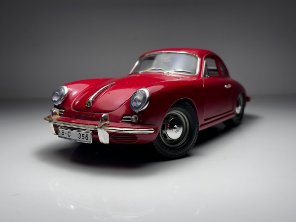 1961 Porsche 356 B Vermelho - Burago Escala 1/18 minia
