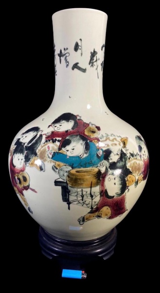 ARTE ORIENTAL - Espetacular, grande e rara floreira boj