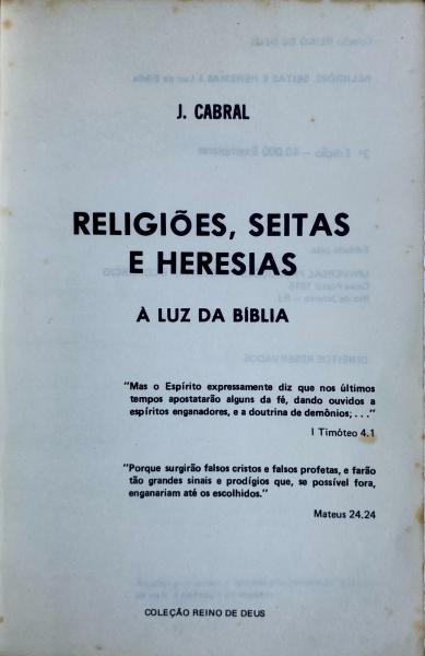 RELIGIÕES, SEITAS E HERESIAS À LUZ DA BÍBLIA