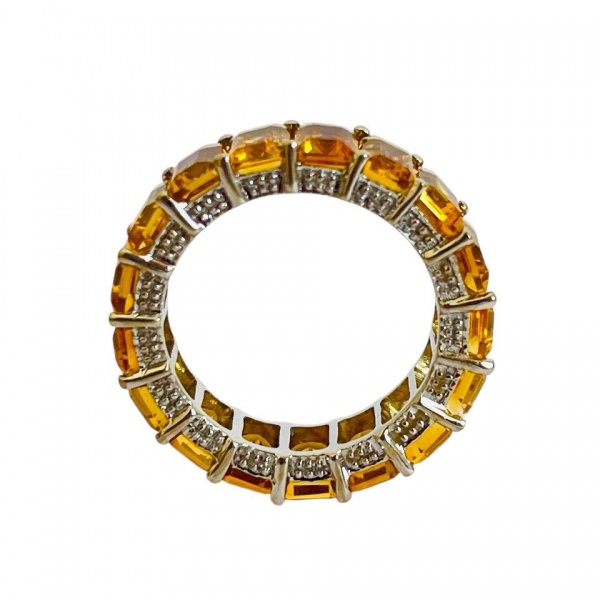 Arte . Anel Costela de Diamantes em Ouro Amarelo 18k, aro 23, foto 2