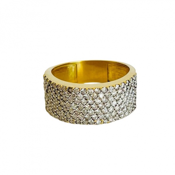 Arte . Anel Costela de Diamantes em Ouro Amarelo 18k, aro 23, foto 3