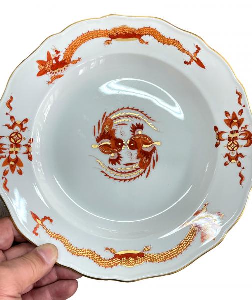 食器 Meissen Mythos Plate 2001 JOGO DE PORCELANA MEISSEN PADRÃO 'DRAGÃO VERMELHO' - SÉCULO XIX E