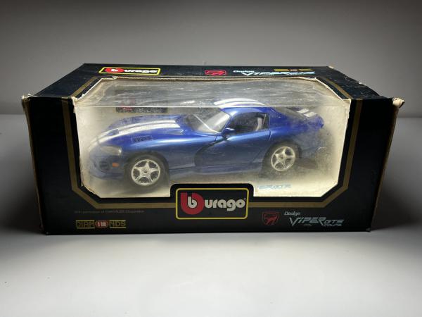 1996 Dodge Viper GTS Coupe Azul / Branco - Burago *Poss