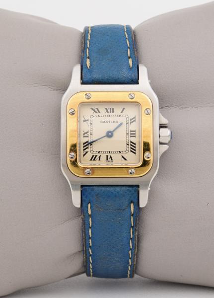 CARTIER SANTOS LADY - Relógio suíço de pulso. Caixa em aço e ouro