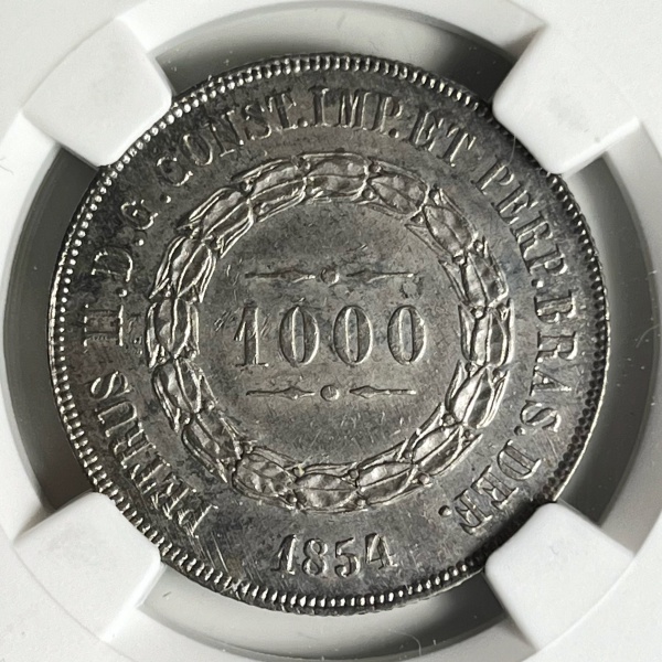 Relogios . PI258 - 960 RÉIS 1825 R - P506 - GRADUADA NGC MS61 - 28 foto 7