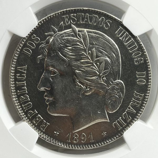Relogios . PI291 - 1000 RÉIS 1854 - P602 - GRADUADA NGC UNC DETAIL foto 7