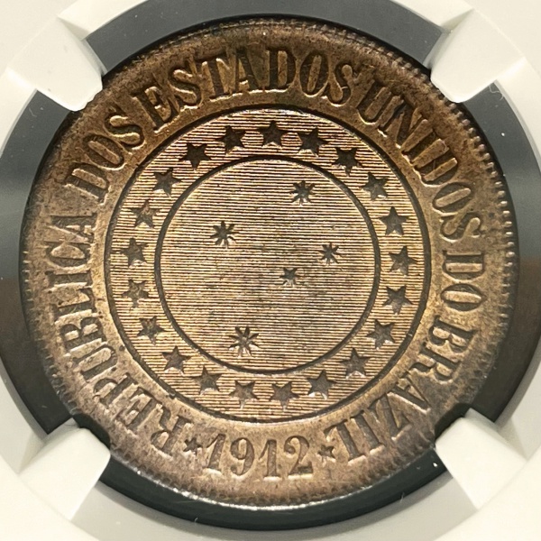 Relogios . BR041 - 40 RÉIS 1900 - FC - GRADUADA NGC MS63 RB - 2908 foto 2