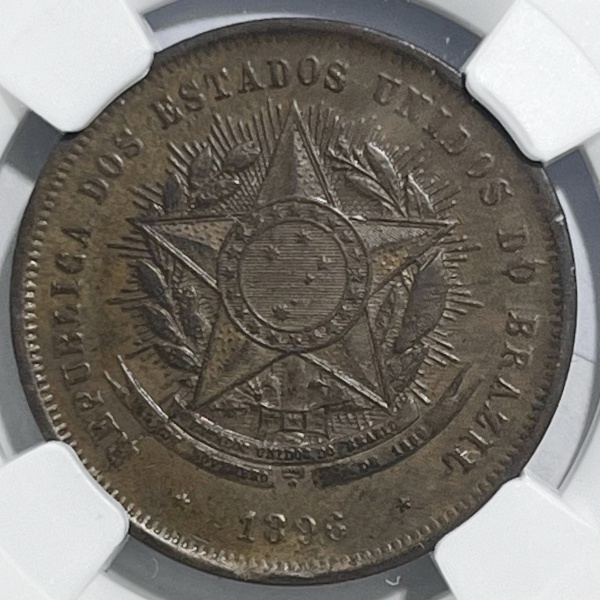 Relogios . BR041 - 40 RÉIS 1900 - FC - GRADUADA NGC MS63 RB - 2908 foto 4
