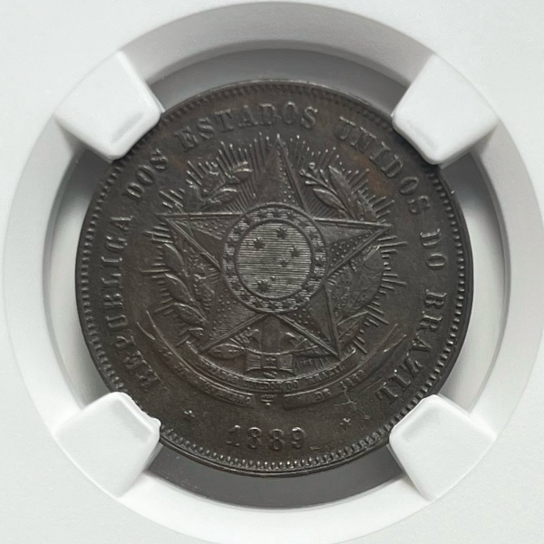 Relogios . BR041 - 40 RÉIS 1900 - FC - GRADUADA NGC MS63 RB - 2908 foto 7