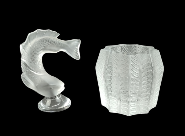 Lalique - Duas peças de coleção em cristal francês, sen